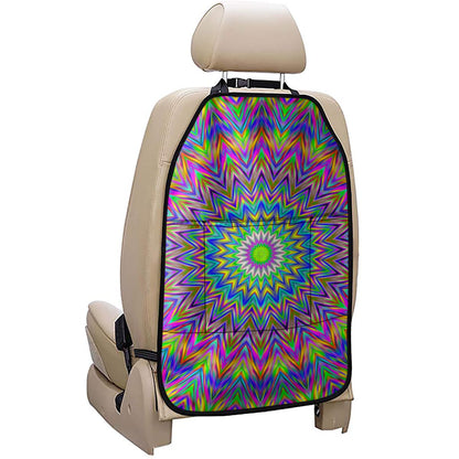 Colorful Psychedelic Optical Illusion Car Seat Organizers