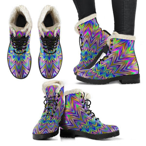 Colorful Psychedelic Optical Illusion Comfy Boots GearFrost
