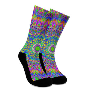 Colorful Psychedelic Optical Illusion Crew Socks