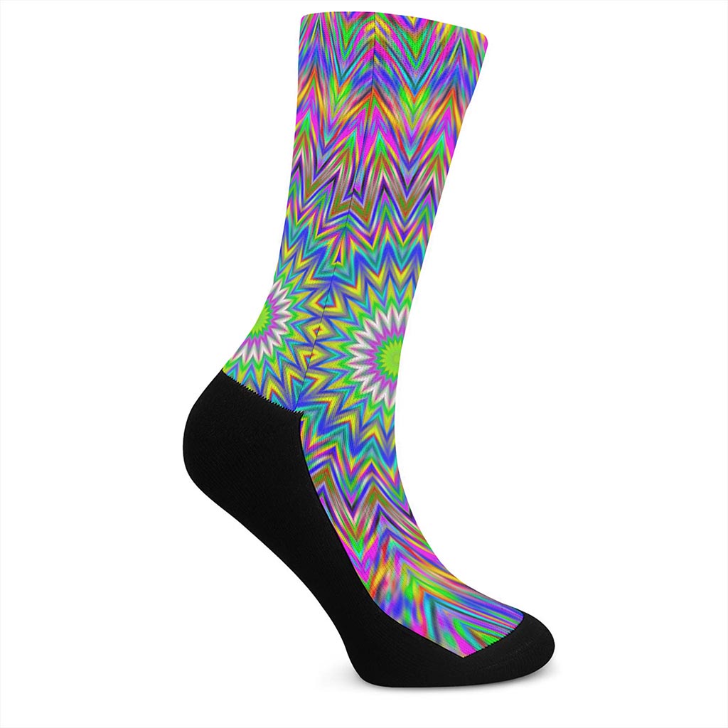 Colorful Psychedelic Optical Illusion Crew Socks