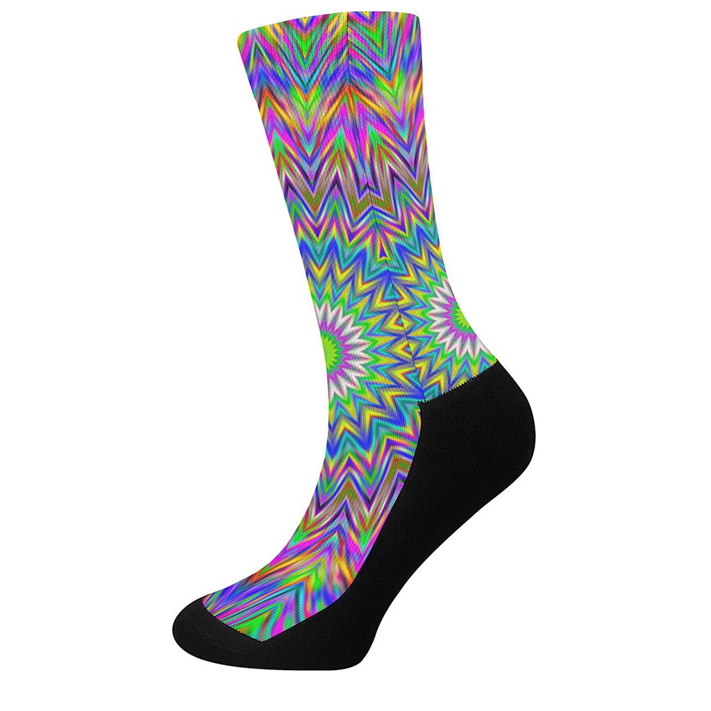 Colorful Psychedelic Optical Illusion Crew Socks