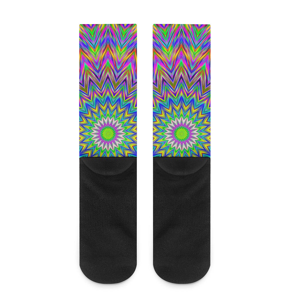 Colorful Psychedelic Optical Illusion Crew Socks