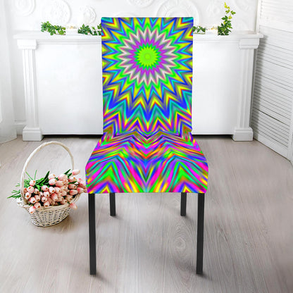 Colorful Psychedelic Optical Illusion Dining Chair Slipcover