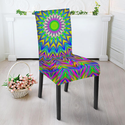 Colorful Psychedelic Optical Illusion Dining Chair Slipcover