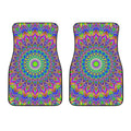 Colorful Psychedelic Optical Illusion Front Car Floor Mats