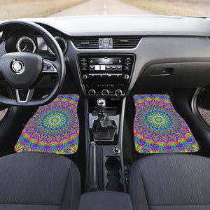 Colorful Psychedelic Optical Illusion Front Car Floor Mats