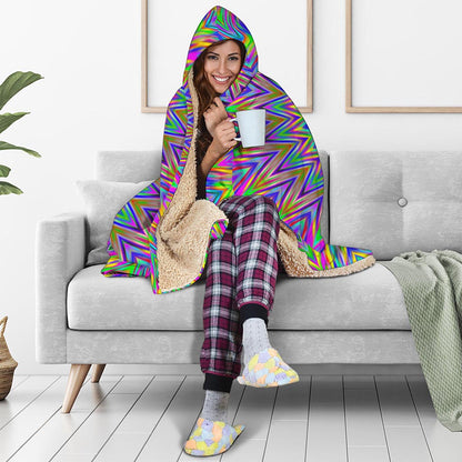 Colorful Psychedelic Optical Illusion Hooded Blanket