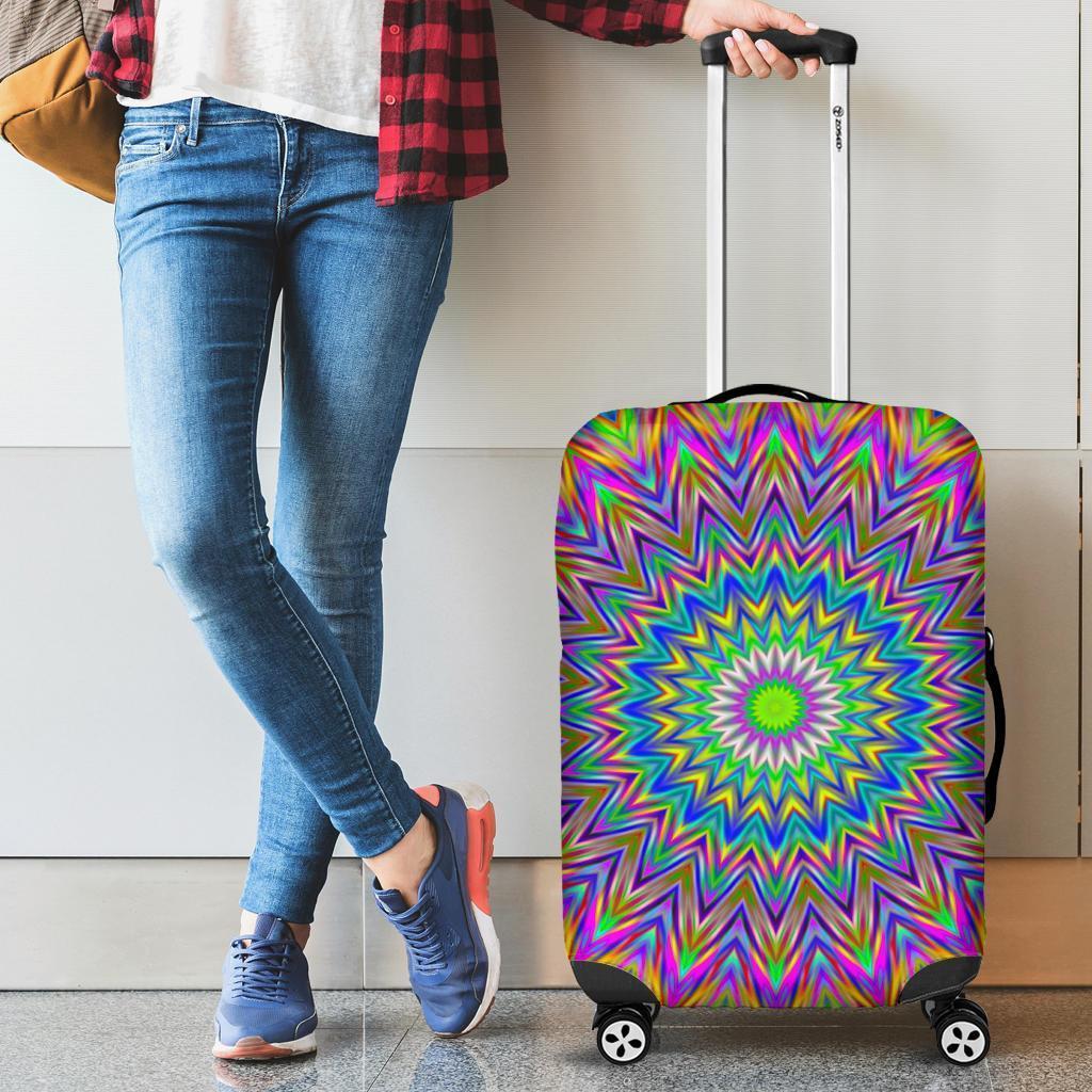 Colorful Psychedelic Optical Illusion Luggage Cover GearFrost