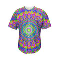 Colorful Psychedelic Optical Illusion Men's Baseball Jersey