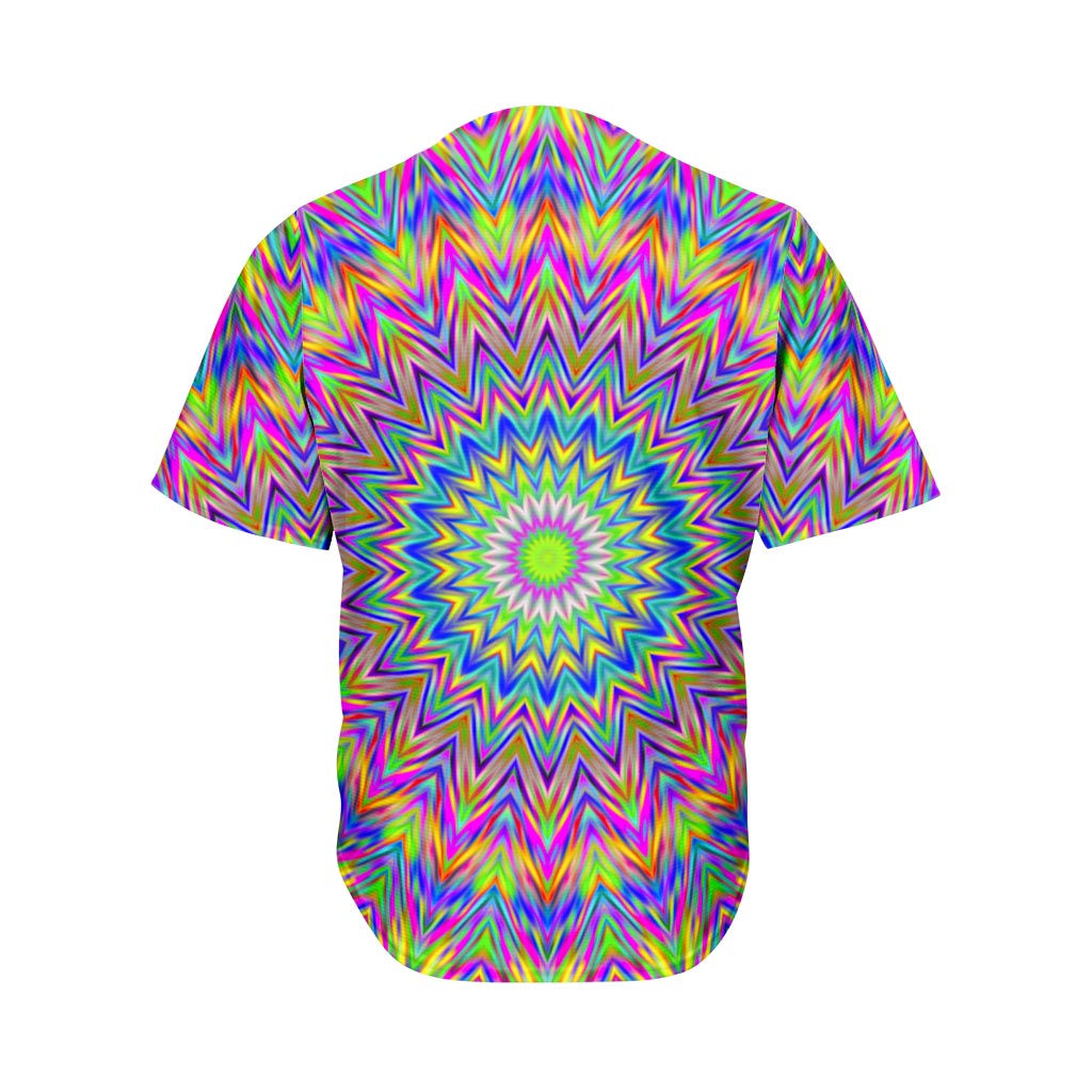 Colorful Psychedelic Optical Illusion Men's Baseball Jersey