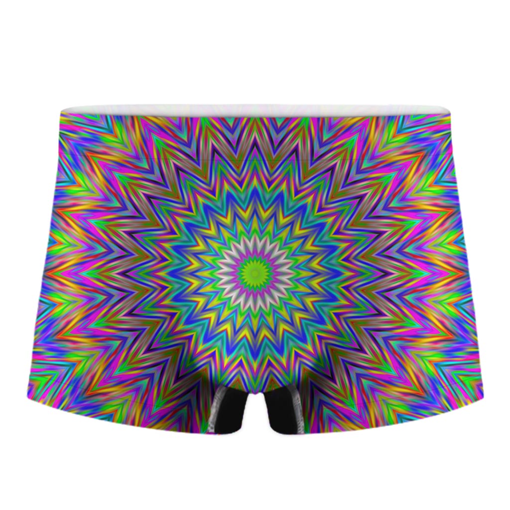 Colorful Psychedelic Optical Illusion Men's Boxer Briefs