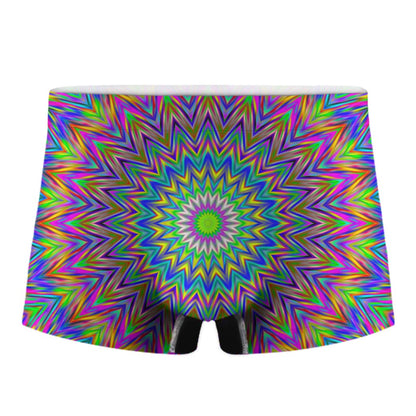 Colorful Psychedelic Optical Illusion Men's Boxer Briefs