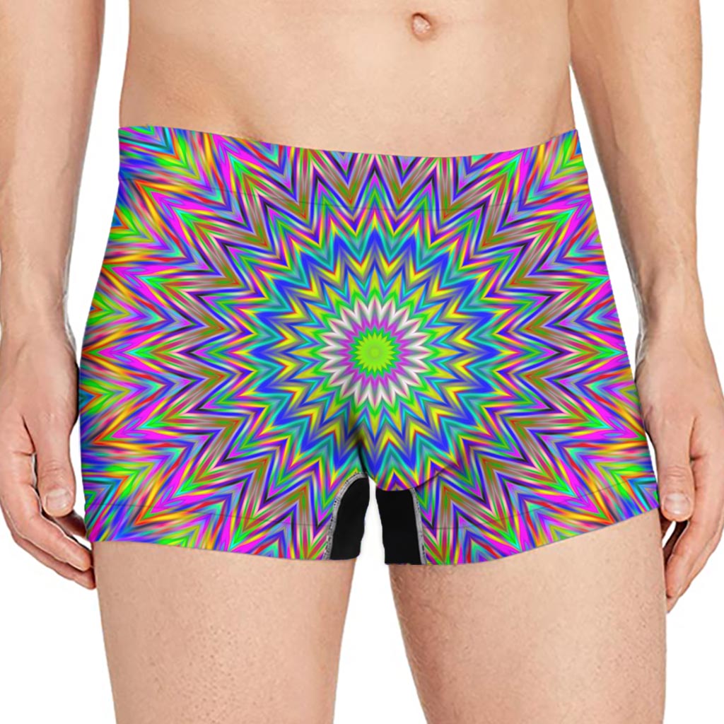 Colorful Psychedelic Optical Illusion Men's Boxer Briefs