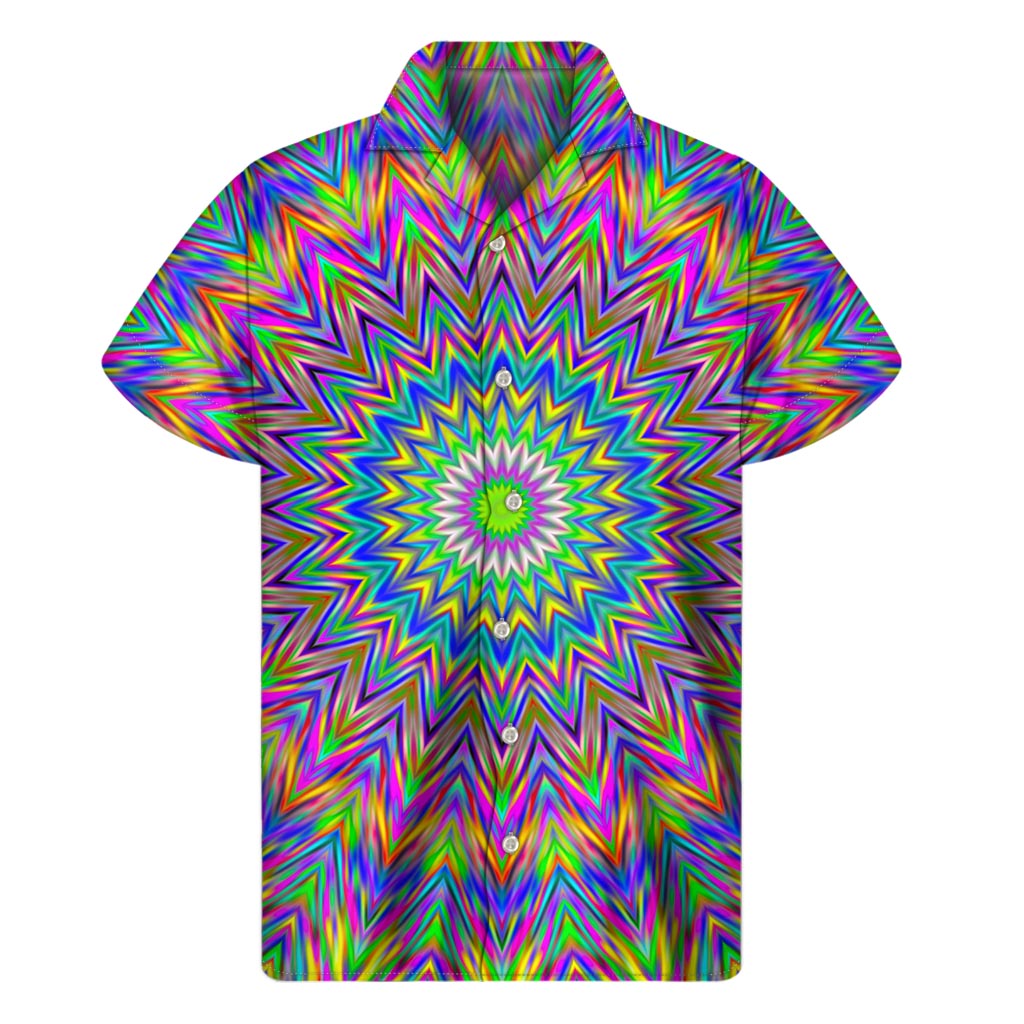 Colorful Psychedelic Optical Illusion Men's Short Sleeve Shirt