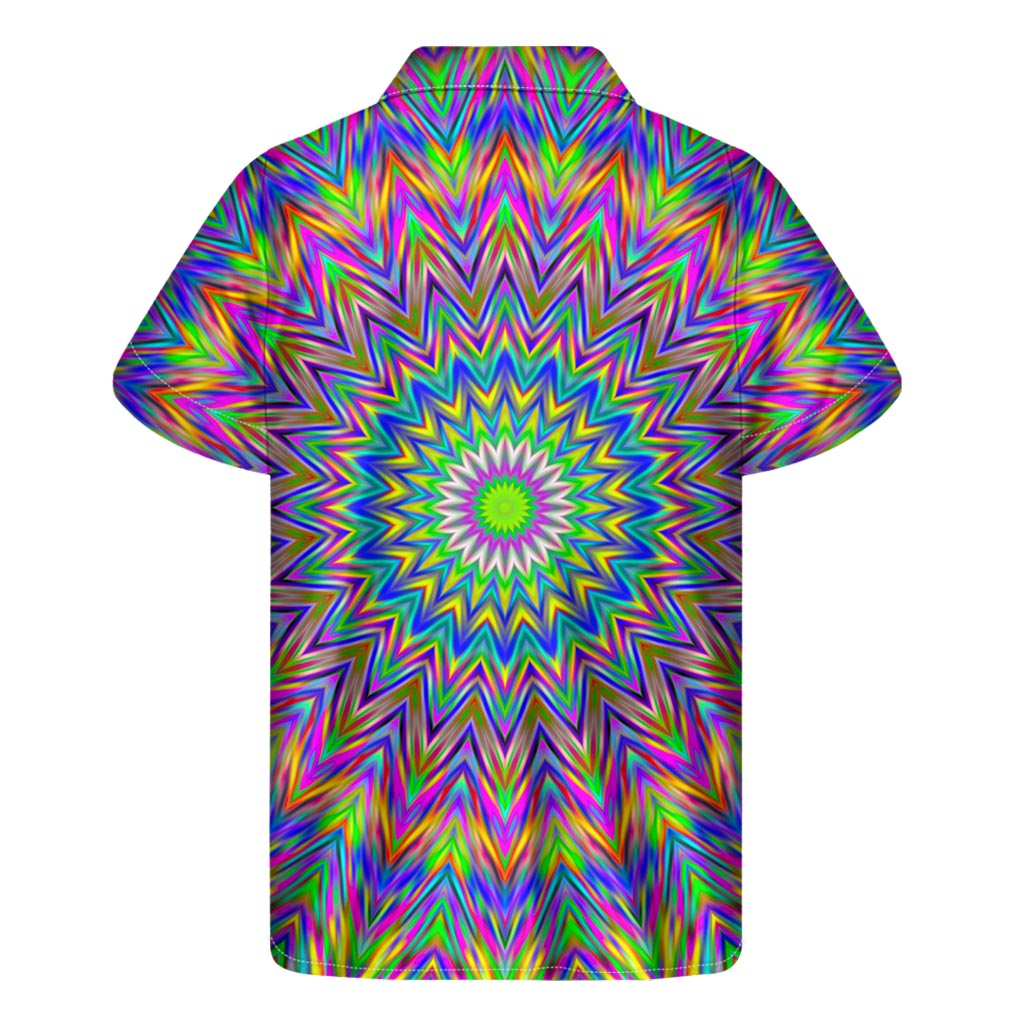 Colorful Psychedelic Optical Illusion Men's Short Sleeve Shirt