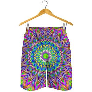 Colorful Psychedelic Optical Illusion Men's Shorts
