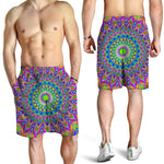 Colorful Psychedelic Optical Illusion Men's Shorts