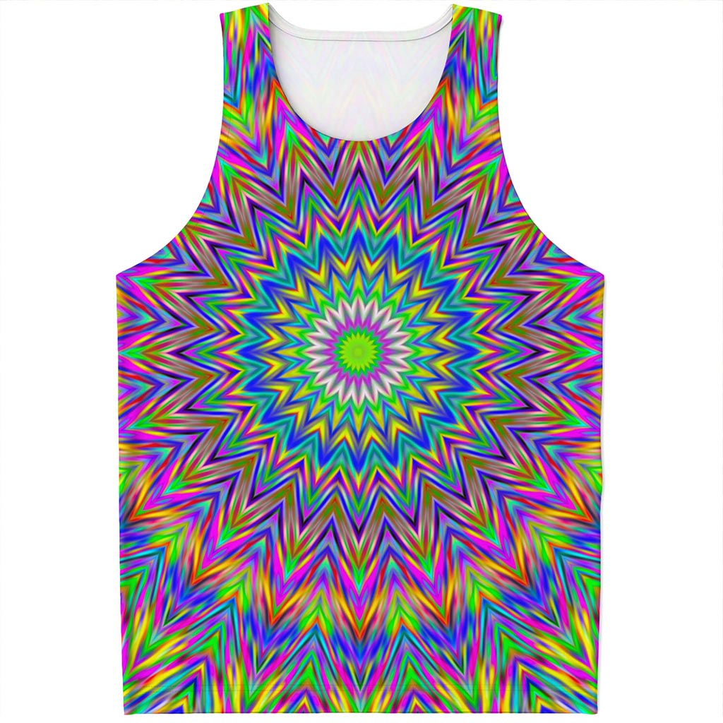 Colorful Psychedelic Optical Illusion Men's Tank Top