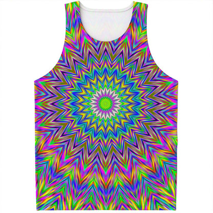Colorful Psychedelic Optical Illusion Men's Tank Top
