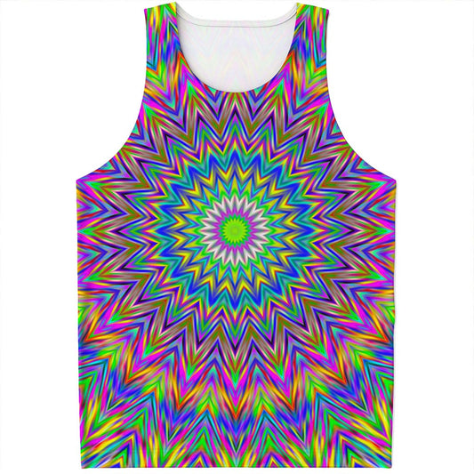 Colorful Psychedelic Optical Illusion Men's Tank Top