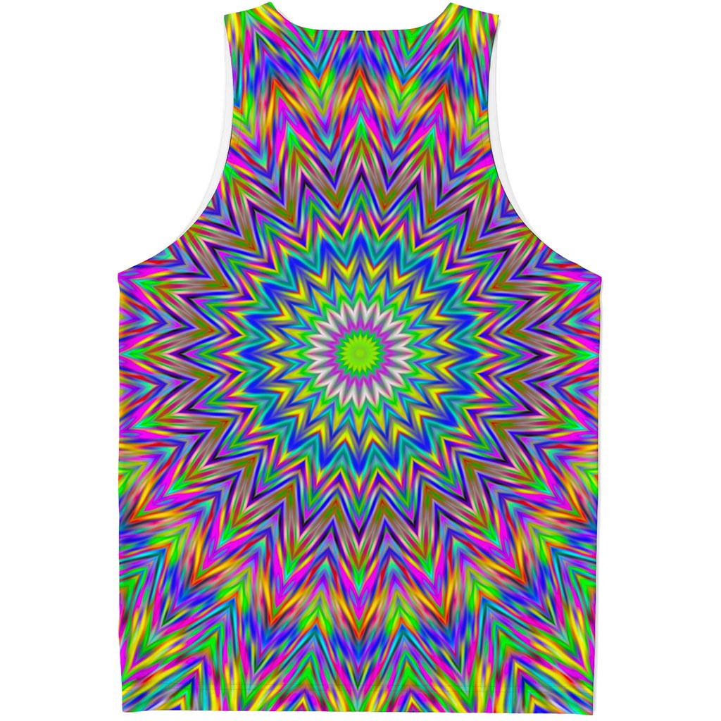 Colorful Psychedelic Optical Illusion Men's Tank Top