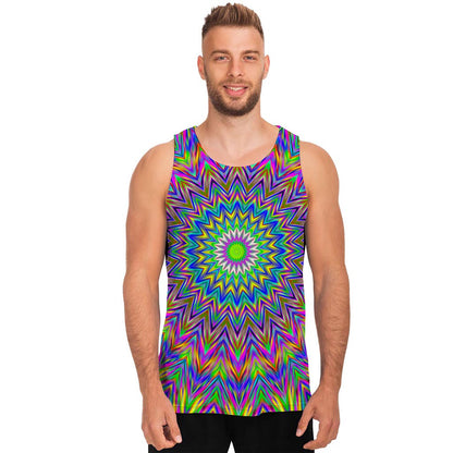 Colorful Psychedelic Optical Illusion Men's Tank Top