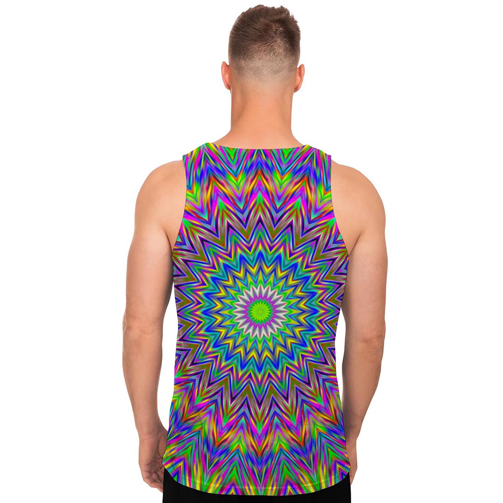 Colorful Psychedelic Optical Illusion Men's Tank Top