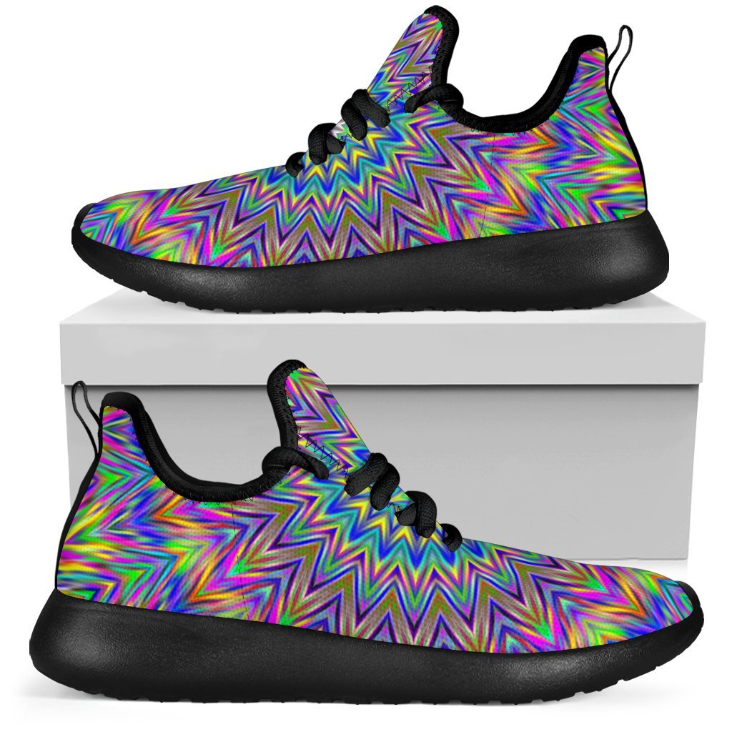 Colorful Psychedelic Optical Illusion Mesh Knit Shoes GearFrost