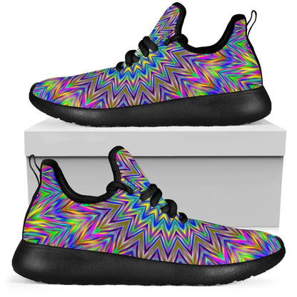 Colorful Psychedelic Optical Illusion Mesh Knit Shoes GearFrost