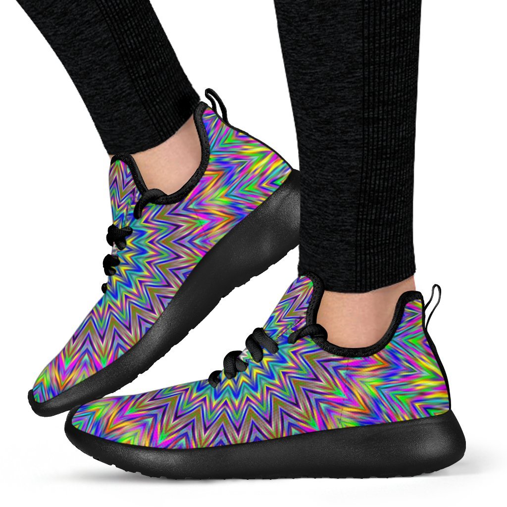 Colorful Psychedelic Optical Illusion Mesh Knit Shoes GearFrost