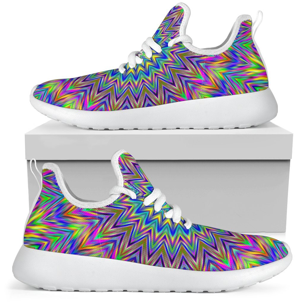 Colorful Psychedelic Optical Illusion Mesh Knit Shoes GearFrost
