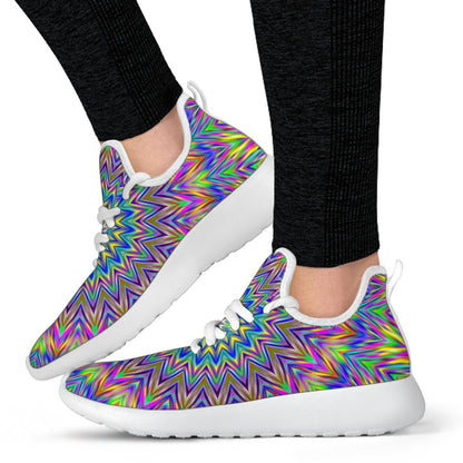 Colorful Psychedelic Optical Illusion Mesh Knit Shoes GearFrost