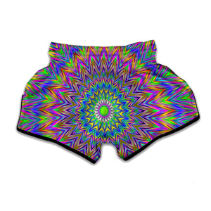Colorful Psychedelic Optical Illusion Muay Thai Boxing Shorts