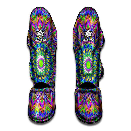 Colorful Psychedelic Optical Illusion Muay Thai Shin Guard