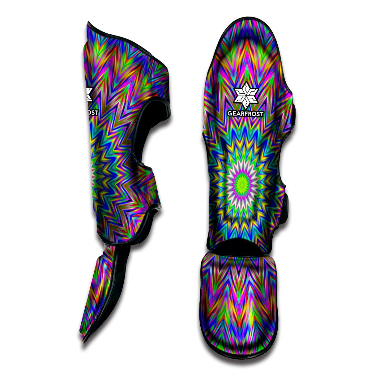 Colorful Psychedelic Optical Illusion Muay Thai Shin Guard