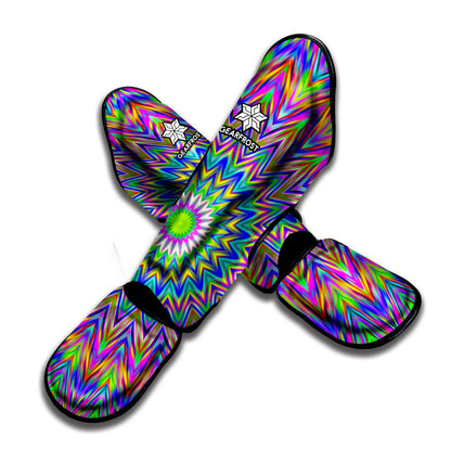 Colorful Psychedelic Optical Illusion Muay Thai Shin Guard