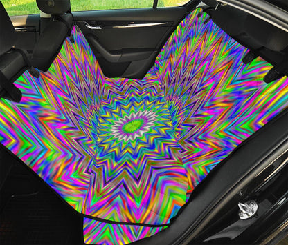 Colorful Psychedelic Optical Illusion Pet Car Back Seat Cover