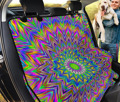 Colorful Psychedelic Optical Illusion Pet Car Back Seat Cover