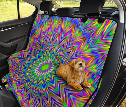 Colorful Psychedelic Optical Illusion Pet Car Back Seat Cover