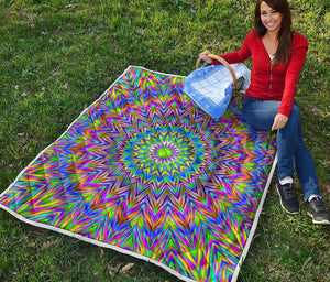 Colorful Psychedelic Optical Illusion Quilt
