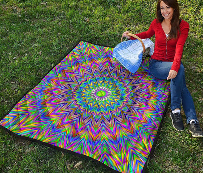 Colorful Psychedelic Optical Illusion Quilt
