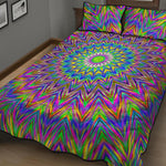 Colorful Psychedelic Optical Illusion Quilt Bed Set