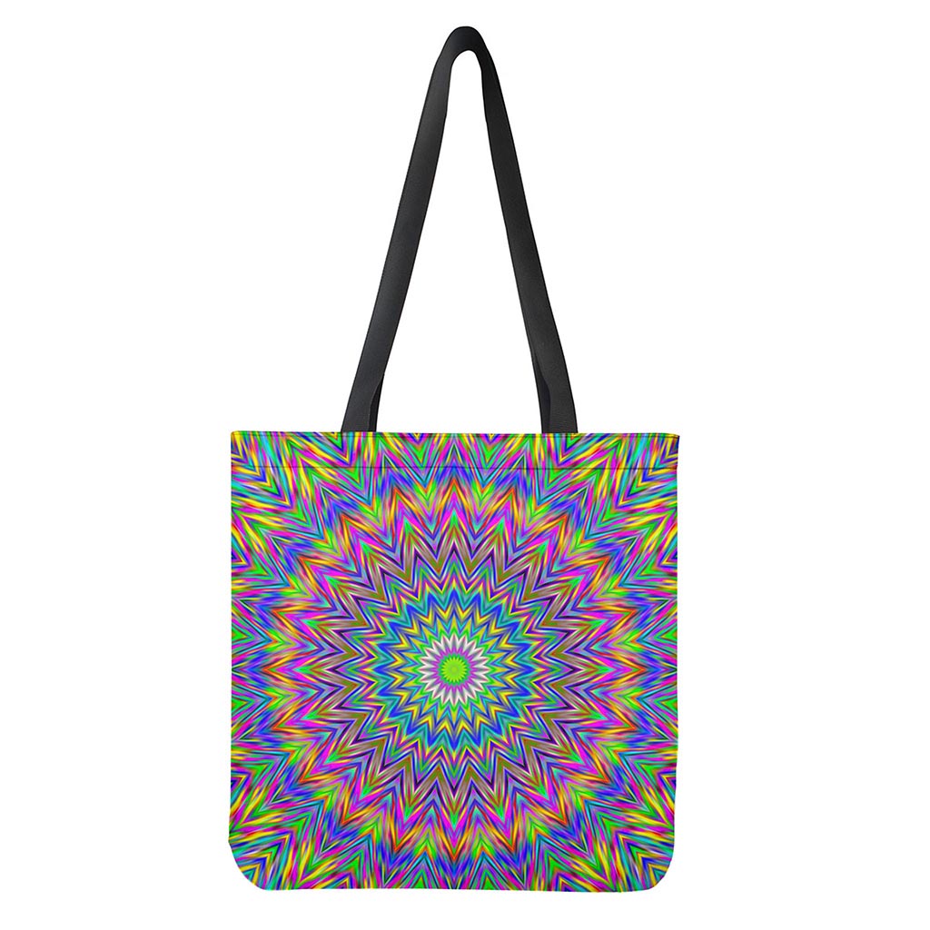 Colorful Psychedelic Optical Illusion Tote Bag