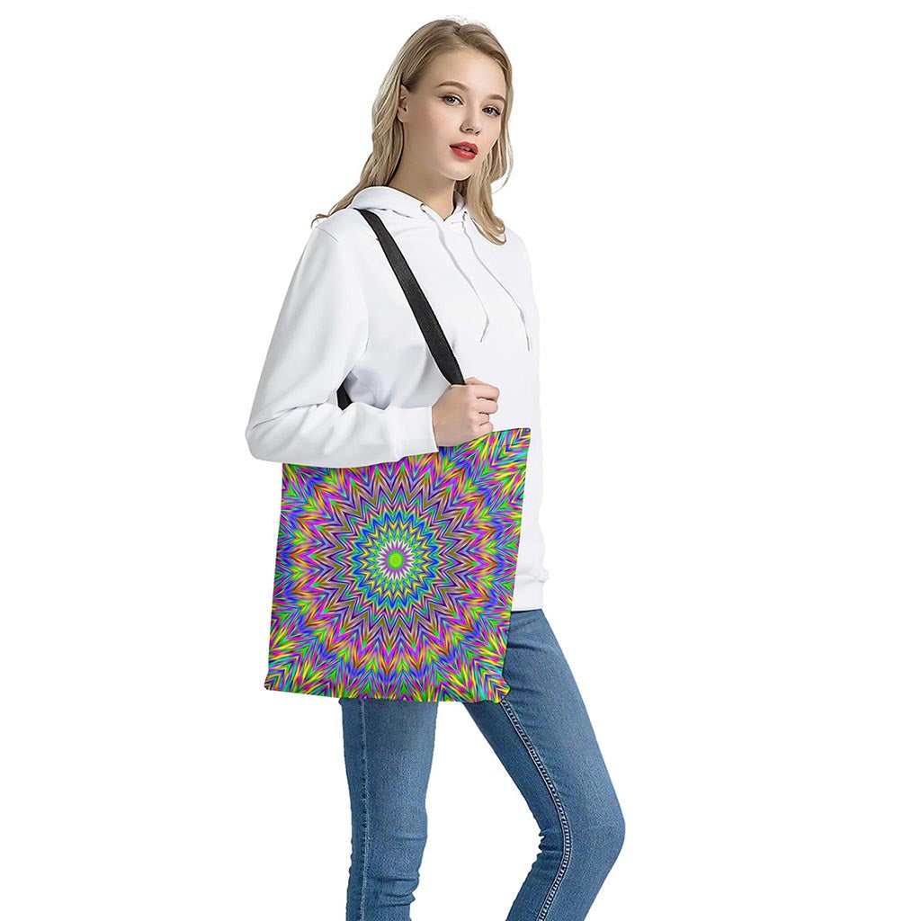 Colorful Psychedelic Optical Illusion Tote Bag