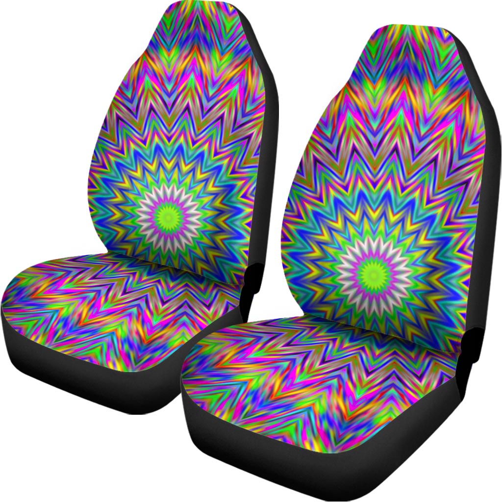 Colorful Psychedelic Optical Illusion Universal Fit Car Seat Covers