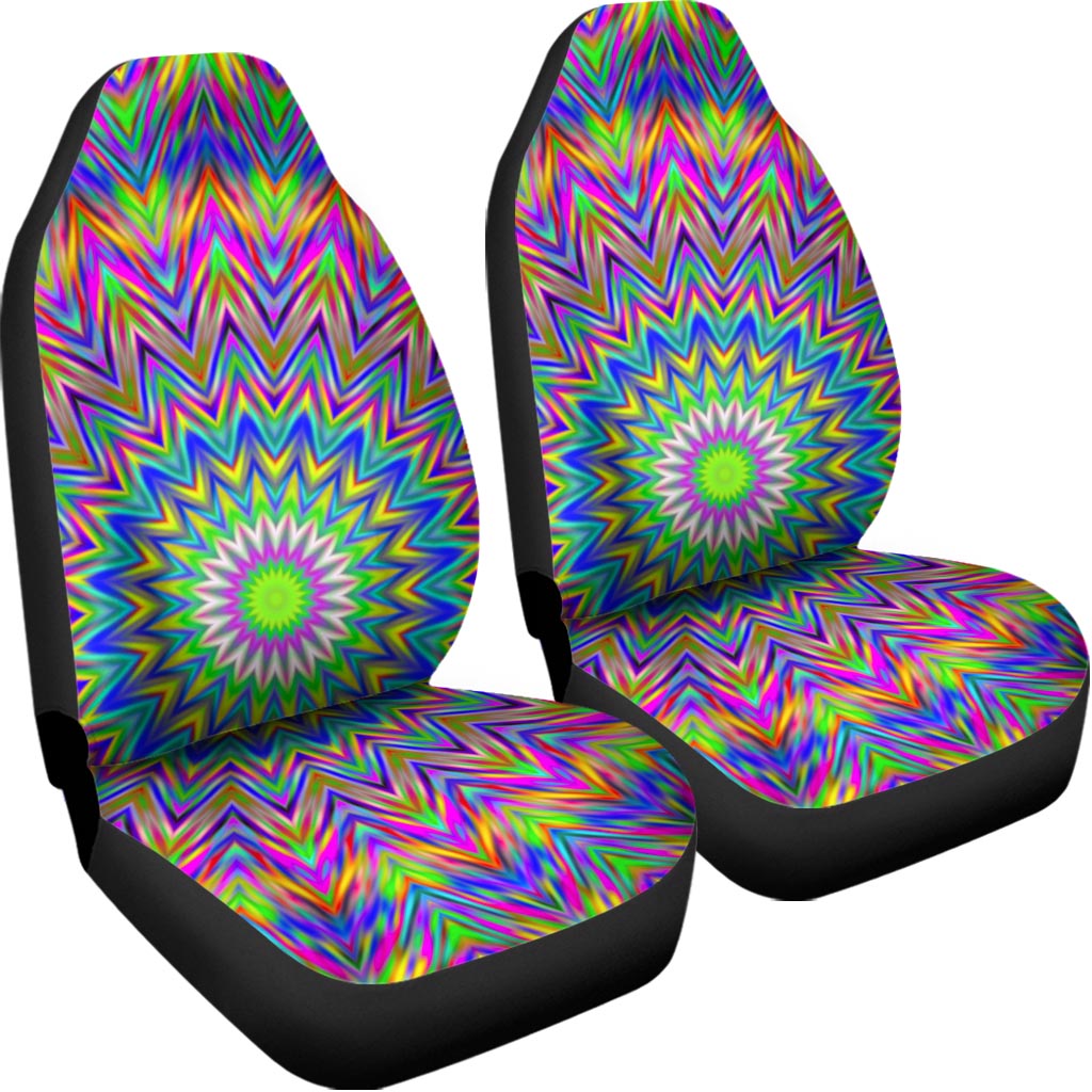 Colorful Psychedelic Optical Illusion Universal Fit Car Seat Covers