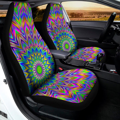 Colorful Psychedelic Optical Illusion Universal Fit Car Seat Covers