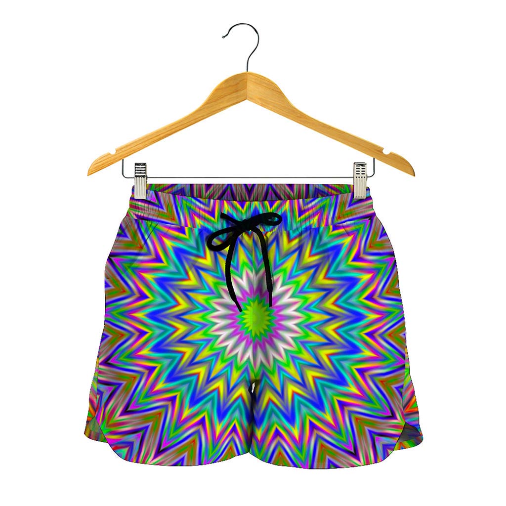 Colorful Psychedelic Optical Illusion Women's Shorts