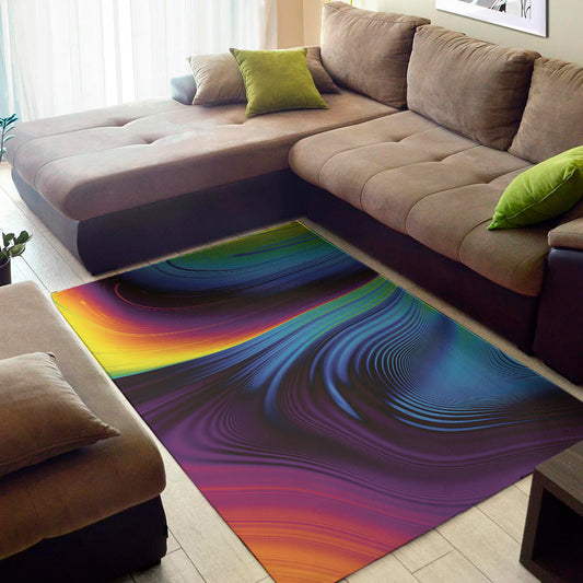 Colorful Psychedelic Print Area Rug