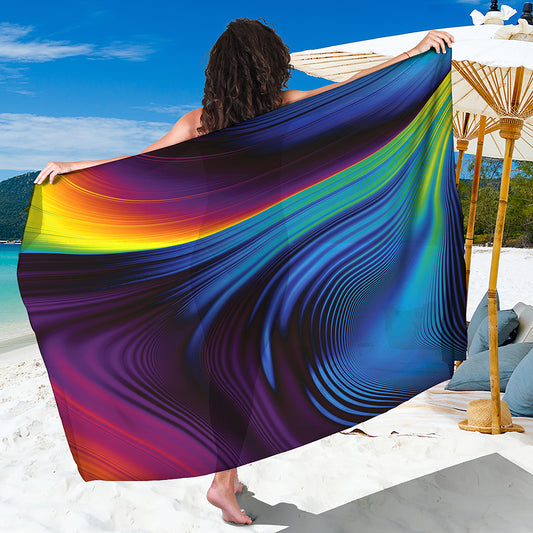 Colorful Psychedelic Print Beach Sarong Wrap